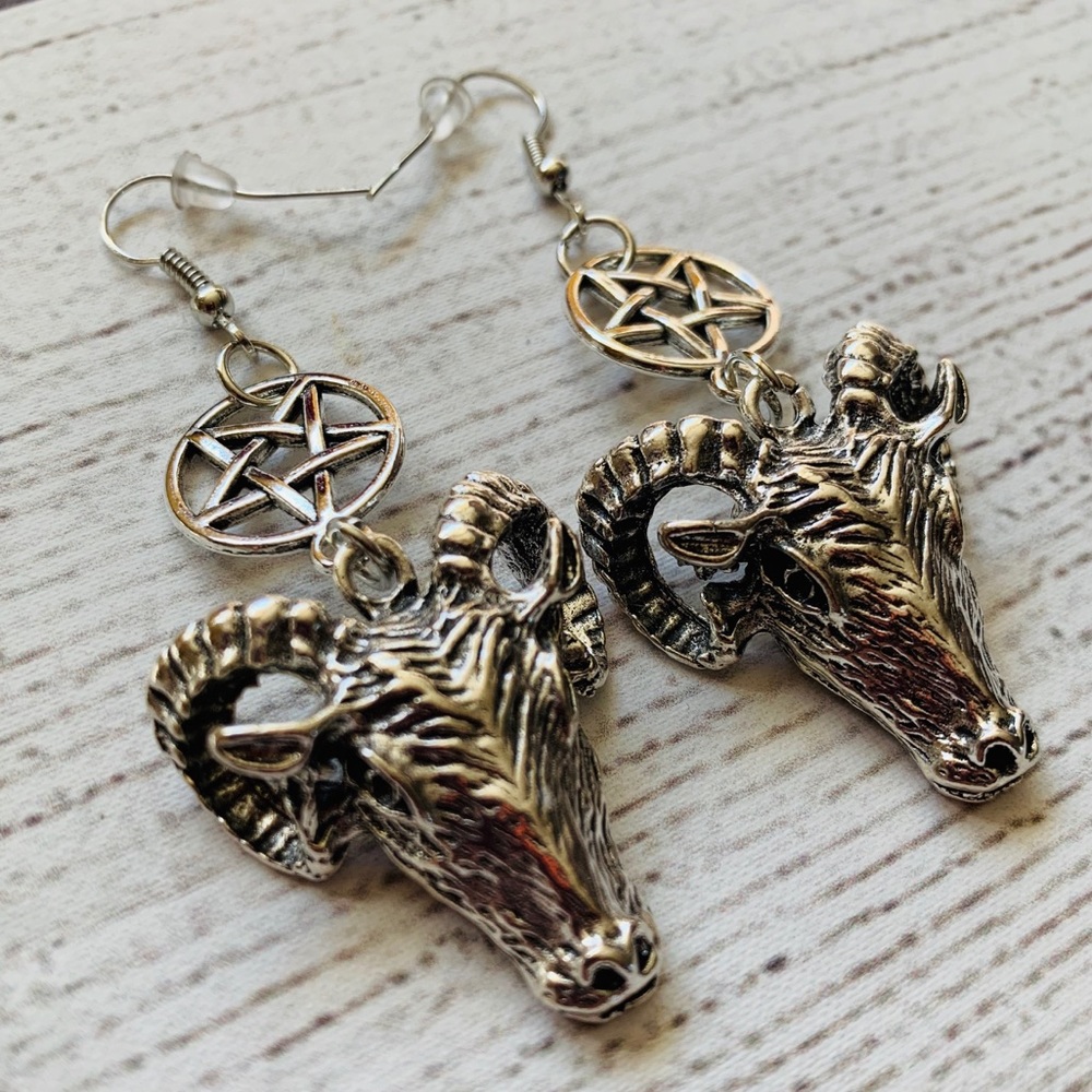Pentagram & Goat’s Head Earrings